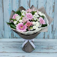 Букет цветов из:  Герберы, Альстромерии и Хризантемы в Чернышевске