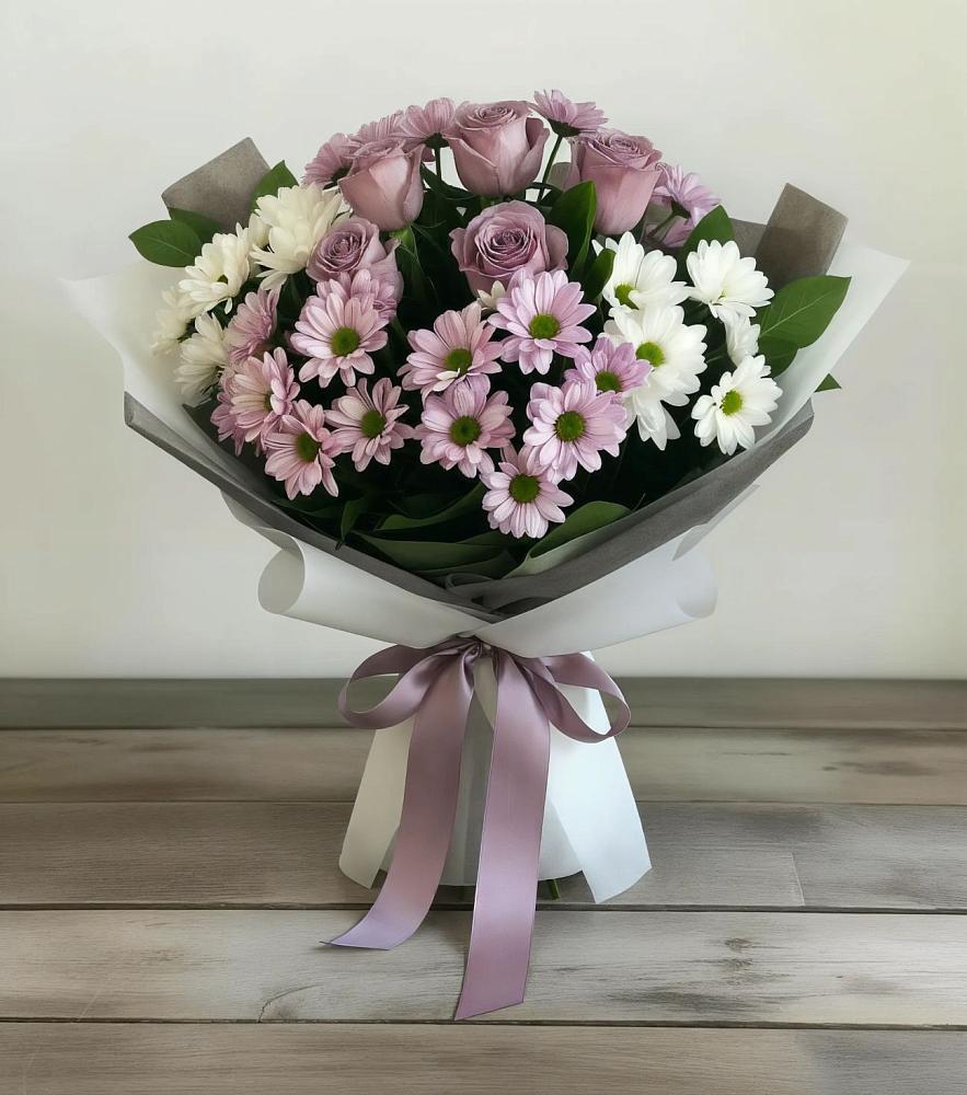 Букет цветов из: Хризантемы и Розы в Чернышевске