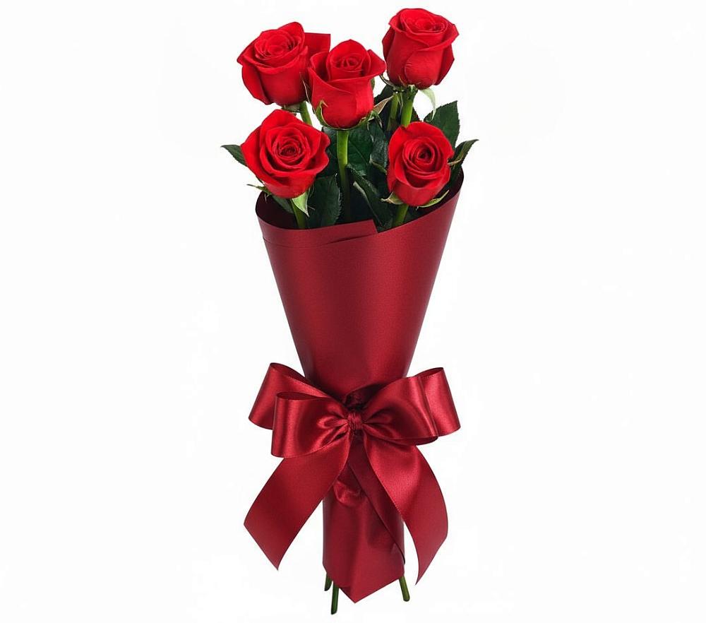 Букет 5 Красных роз Эдлесс Лав в Чернышевске