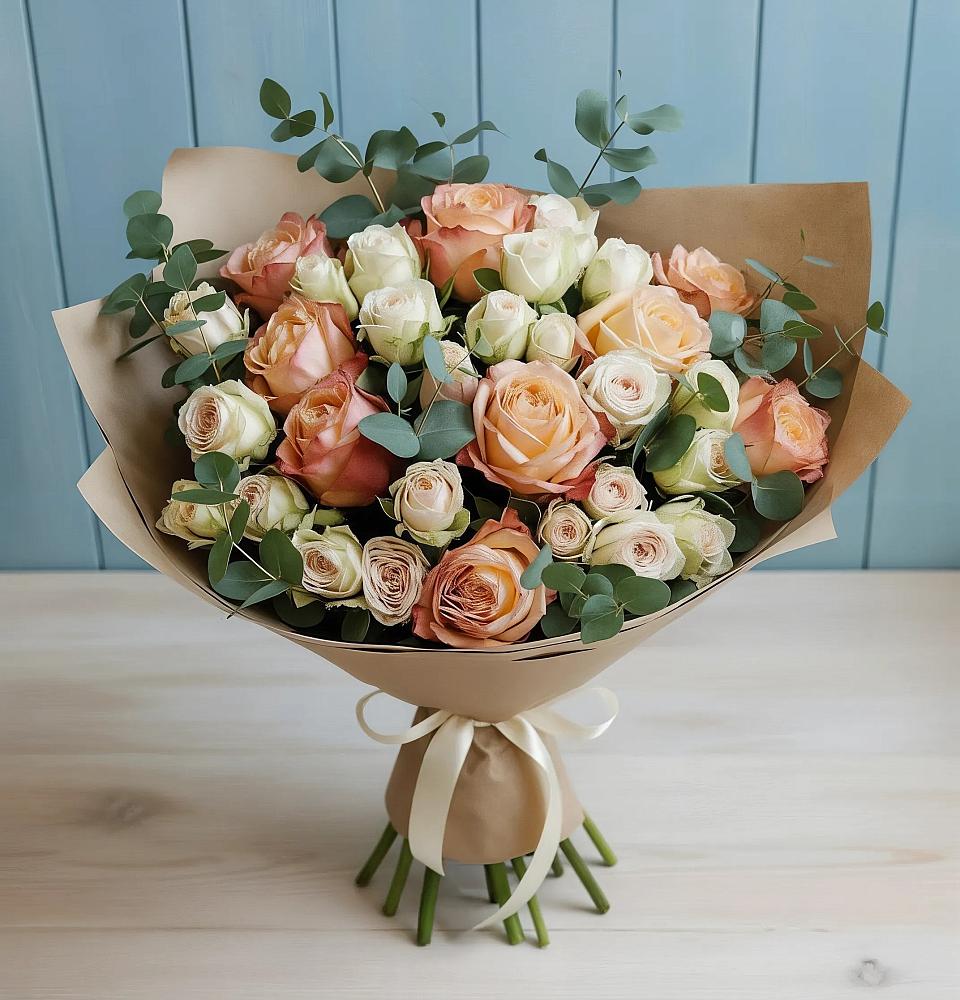 Букет цветов из: Альстромерии и Розы в Чернышевске