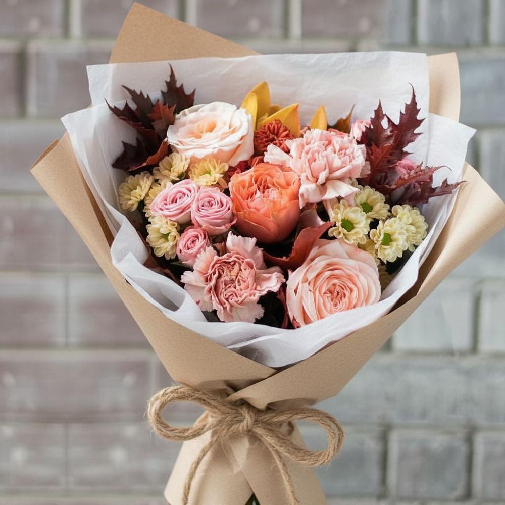 Букет цветов из: Гвоздики, Хризантемы и Розы в Чернышевске