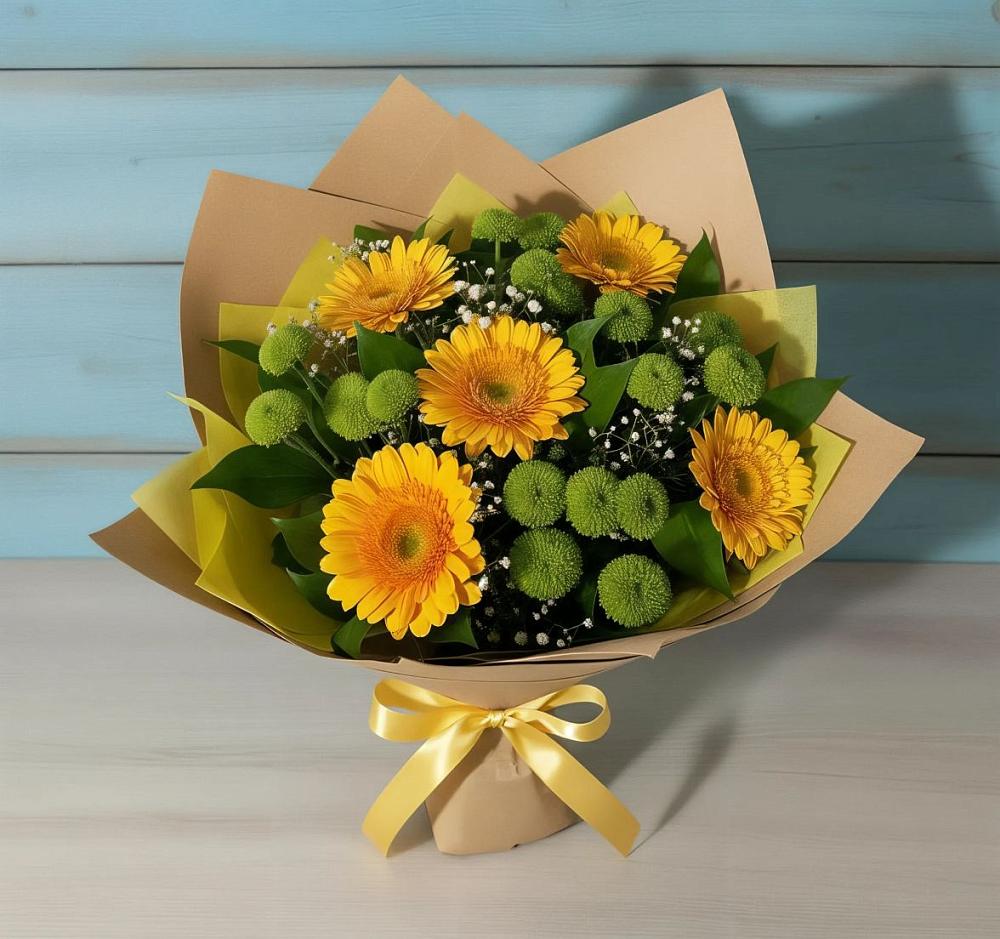 Букет цветов из: Герберы и Хризантемы в Чернышевске