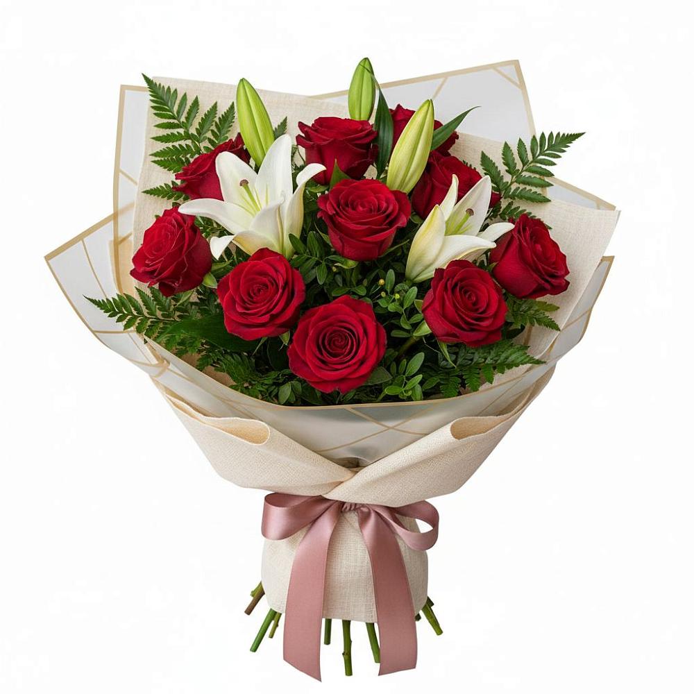 Букет цветов из: Лилии и Розы в Чернышевске