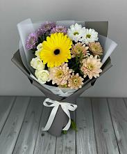 Букет цветов из:  Розы, Герберы и Хризантемы в Чернышевске