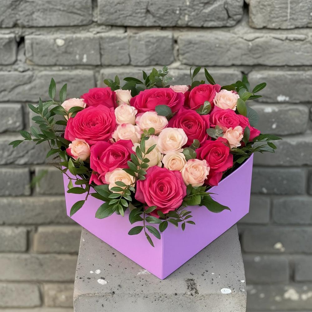 Цветочная композиция из Розы в коробке в Чернышевске