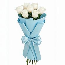 Букет 7 белых роз Проуд в Чернышевске