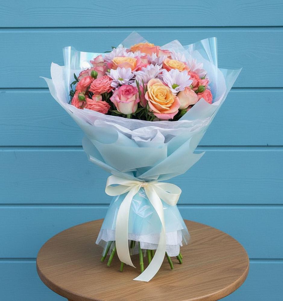 Букет цветов из: Хризантемы и Розы в Чернышевске